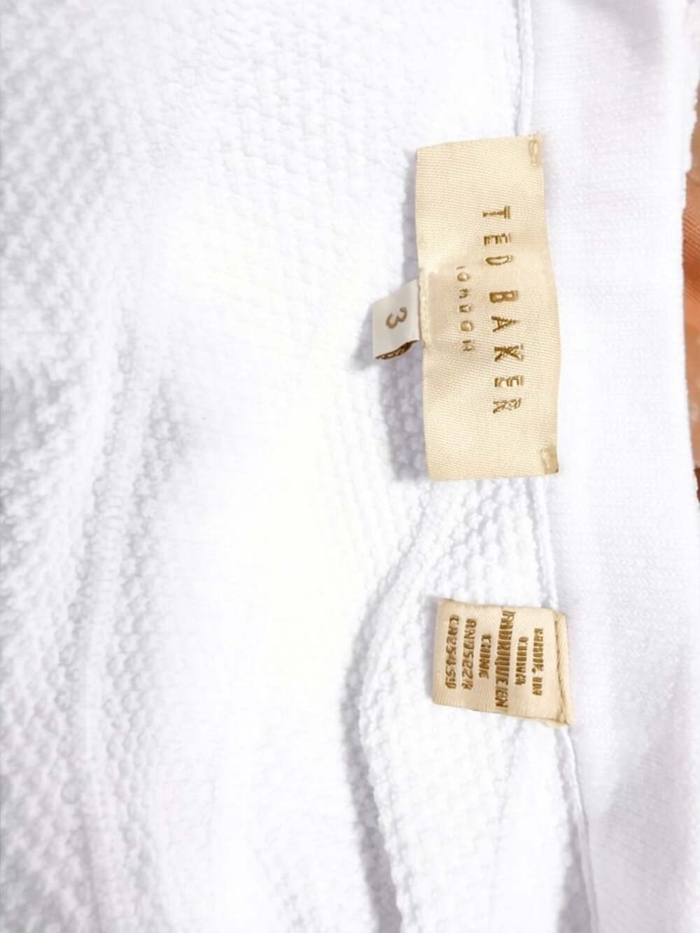 Ted Baker London Streena Knit Skater Dress Size 3 (US 8) White One Shoulder Ruff - Picture 4 of 7